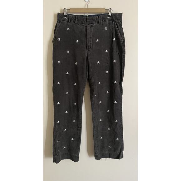RARE Ralph Lauren Rugby Corduroy Skull Pants Size 34x31 *HAS FLAWS* - Picture 1 of 16